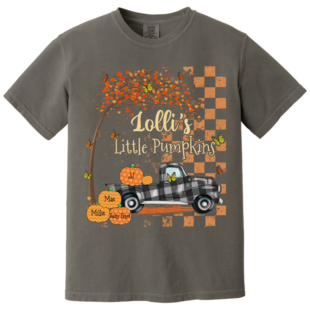 Nana's Little Pumpkins Truck Autumn Personalized Shirts Pt99