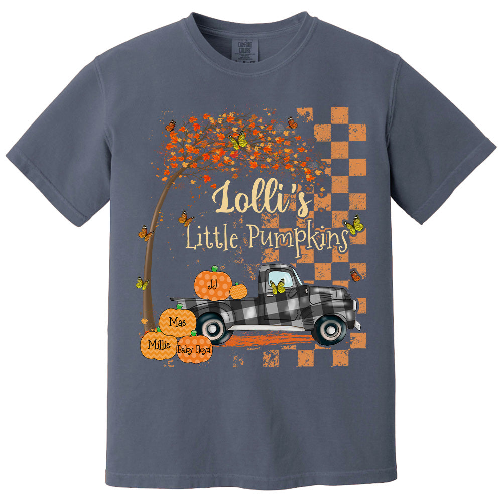 Nana's Little Pumpkins Truck Autumn Personalized Shirts Pt99