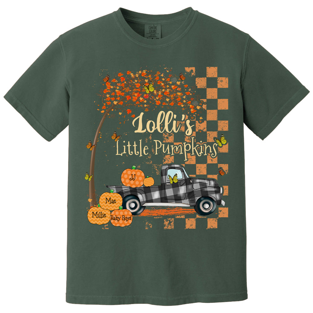 Nana's Little Pumpkins Truck Autumn Personalized Shirts Pt99