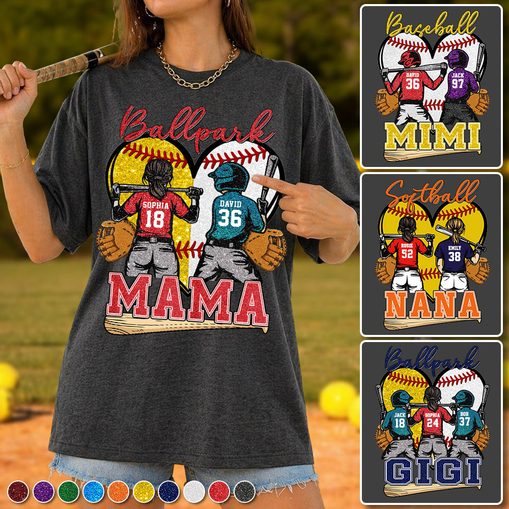 Baseball Grandma Mom - Personalized Shirt For Baseball Softball Family Mother's Day NA04 Pt99