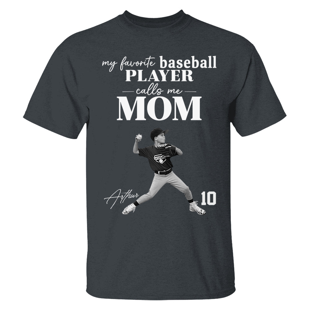 Personalized My Favorite Baseball Player Calls me Mom Washed Tee Retro Bootleg Shirt For Baseball Players T24