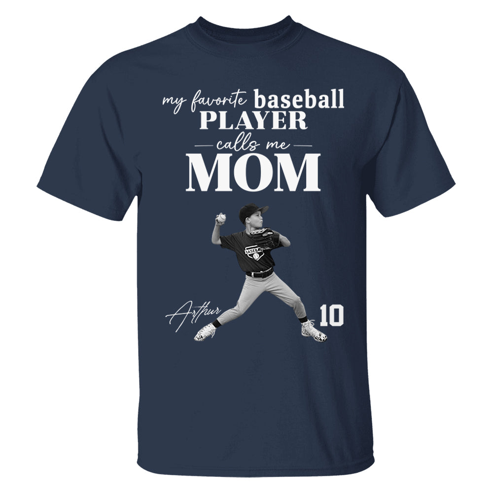 Personalized My Favorite Baseball Player Calls me Mom Washed Tee Retro Bootleg Shirt For Baseball Players T24