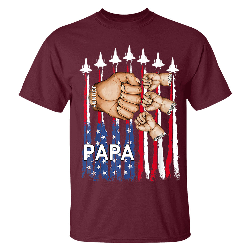 Custom Grandpa Shirt with USA Flag & Fighter Jets Design
