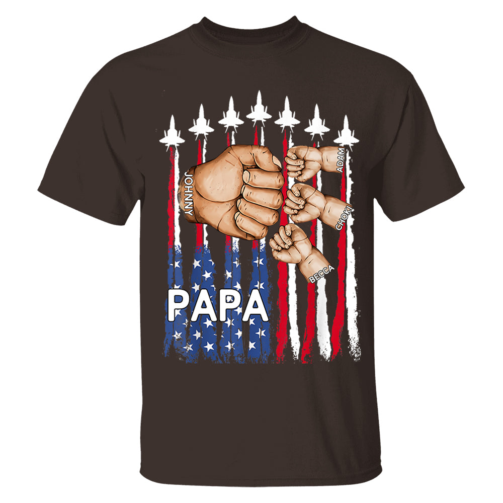Custom Grandpa Shirt with USA Flag & Fighter Jets Design