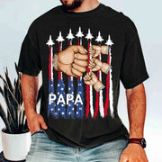 Custom Grandpa Shirt with USA Flag & Fighter Jets Design