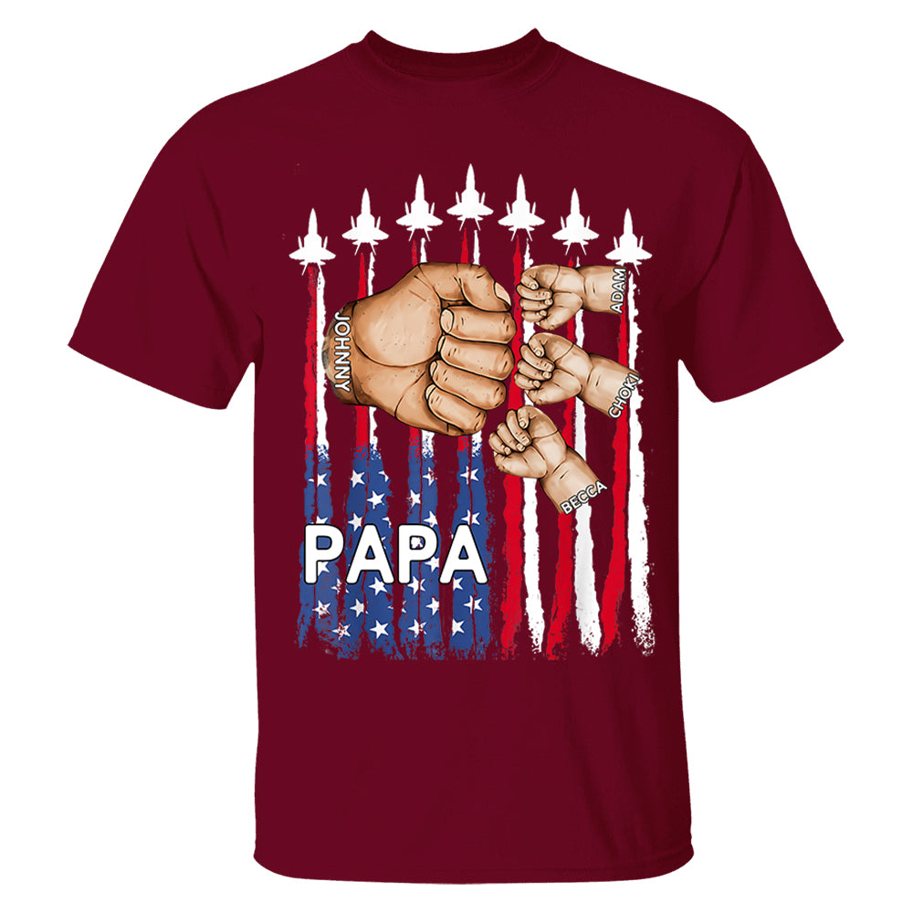 Custom Grandpa Shirt with USA Flag & Fighter Jets Design