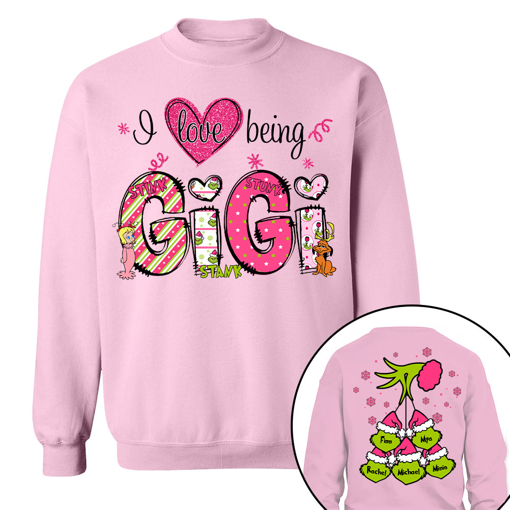 Custom Christmas Grandma Kid Name Shirt - Gift For Nana, Grandma Shirt