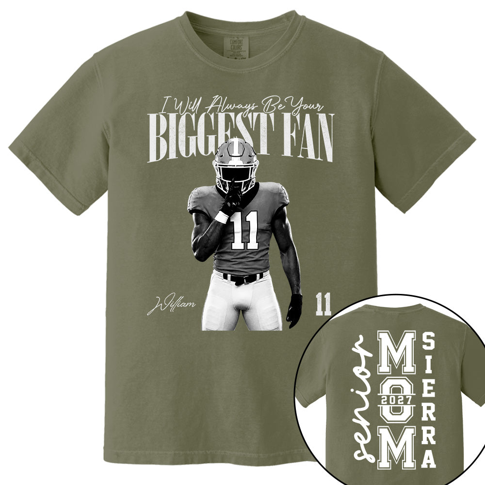 Senior Mom - I'll Always Be Your Biggest Fan - Washed Tee Retro Bootleg Shirt For Football Players NA04 VH01