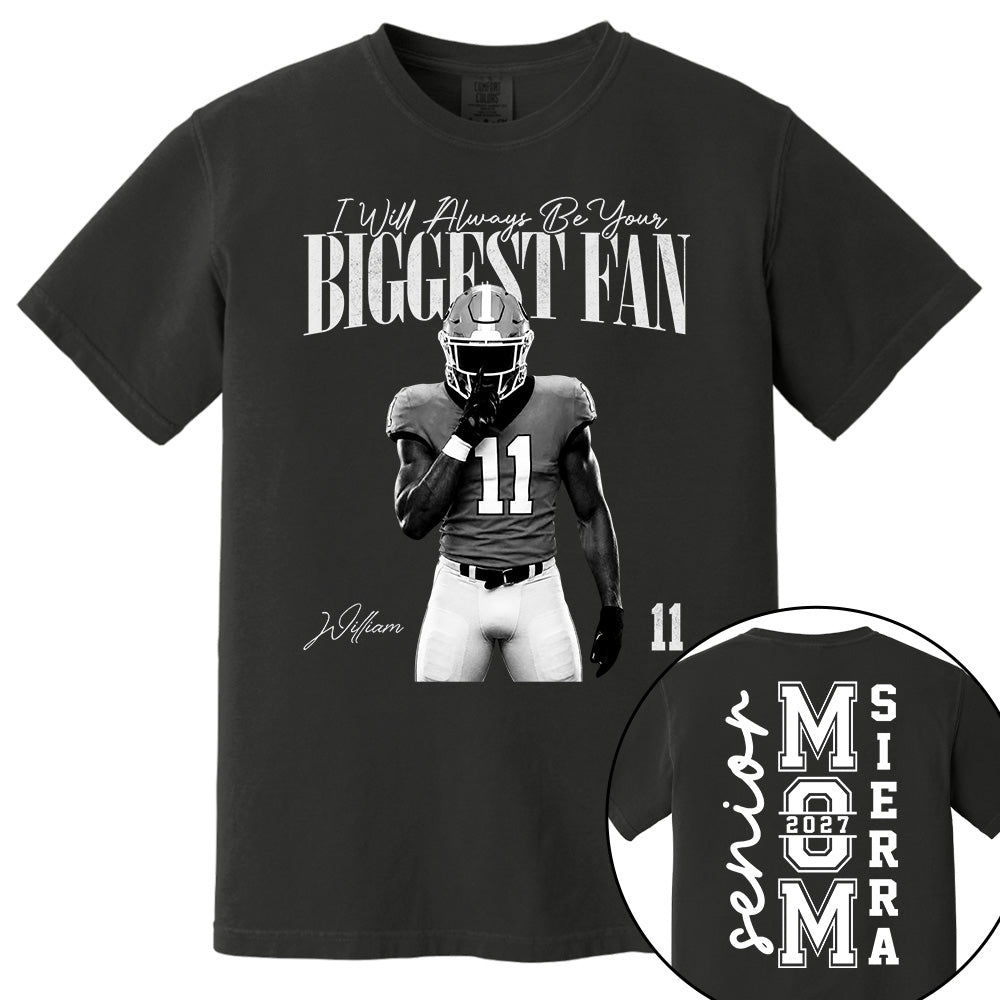 Senior Mom - I'll Always Be Your Biggest Fan - Washed Tee Retro Bootleg Shirt For Football Players NA04 VH01