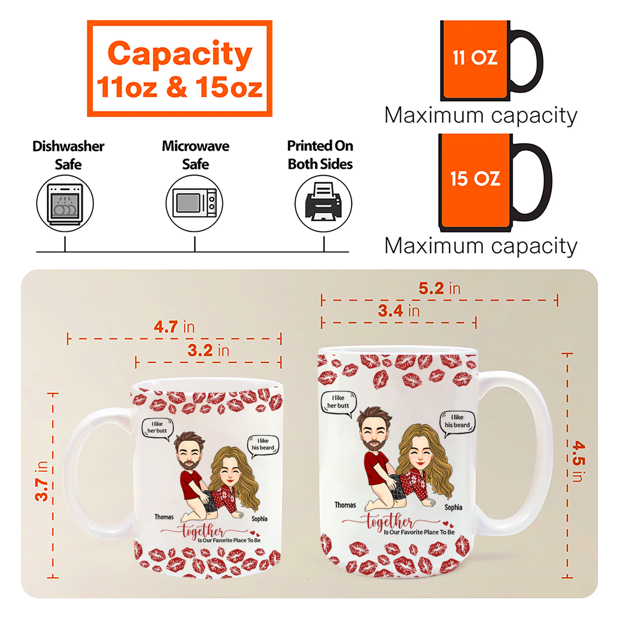 Together Is Our Favorite Place To Be Personalized Mug For Couple