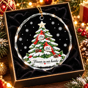 Personalized Memorial Christmas Crystal Ornament, Custom Cardinal Christmas Ornament T24