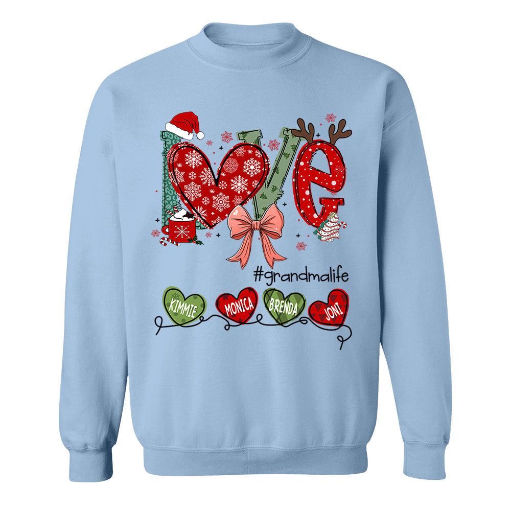 Love Grandma Life Christmas Custom Shirt