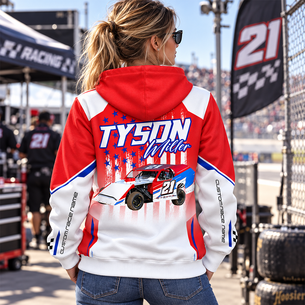 Custom Photo Race Car Hoodie Shirt - Personalized Hoodie Shirt For Racing Fan A2110 Hv01