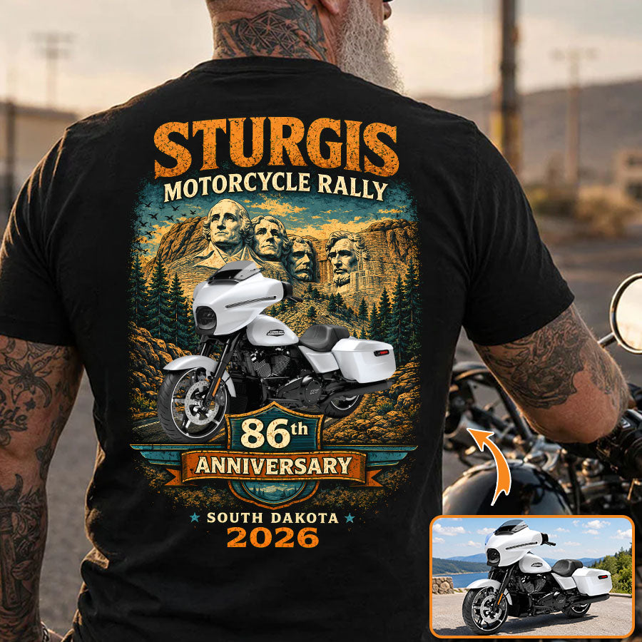 Celebrate 86th Anniversary -  2026 Sturgis Motorcycle Rally Black Hills Gold - Personalized Upload Vehicle Photo For Biker A2110 Pt99