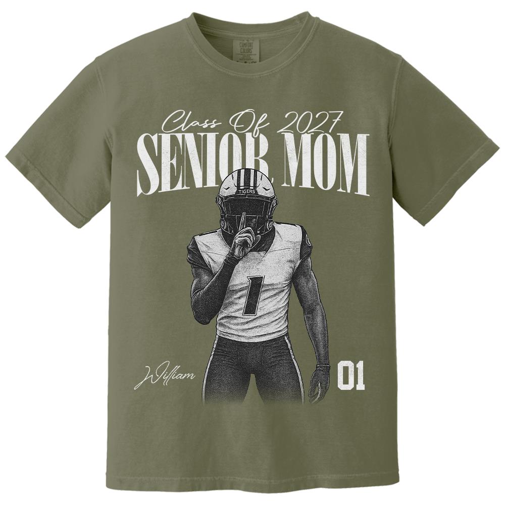 Personalized Senior Mom Shirt, Custom Sports Mom Gameday Shirt Proud Family Gift T1807 Hv01