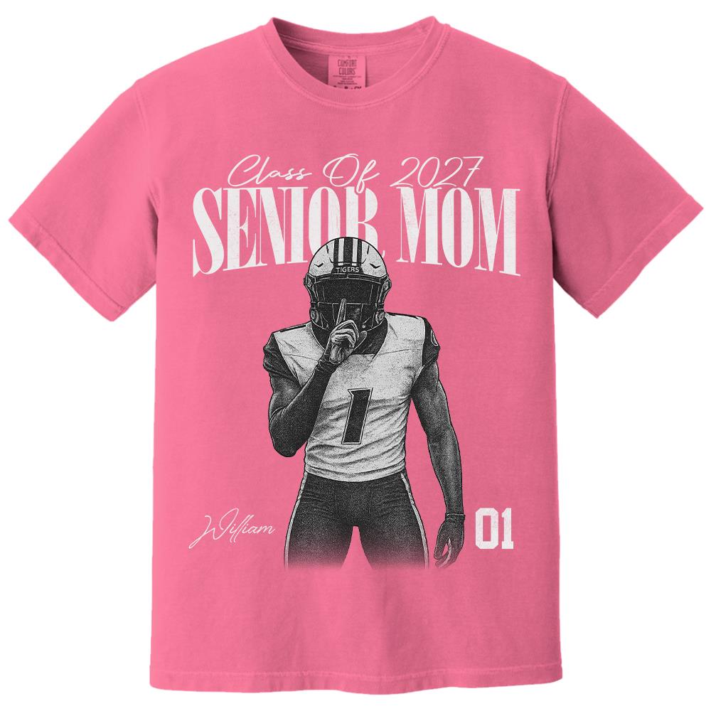 Personalized Senior Mom Shirt, Custom Sports Mom Gameday Shirt Proud Family Gift T1807 Hv01