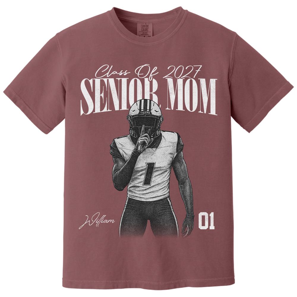 Personalized Senior Mom Shirt, Custom Sports Mom Gameday Shirt Proud Family Gift T1807 Hv01