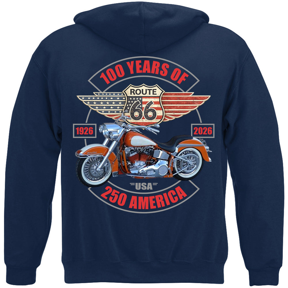 Celebrate 100 Years of Road Route 66 and America 250th Anniversary - Personalized Upload Vechicle Photo For Biker Shirt A2110