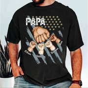 Personalized Dad Fist Bump Shirt, Custom Dad And Kids Names, Father's Day Gift