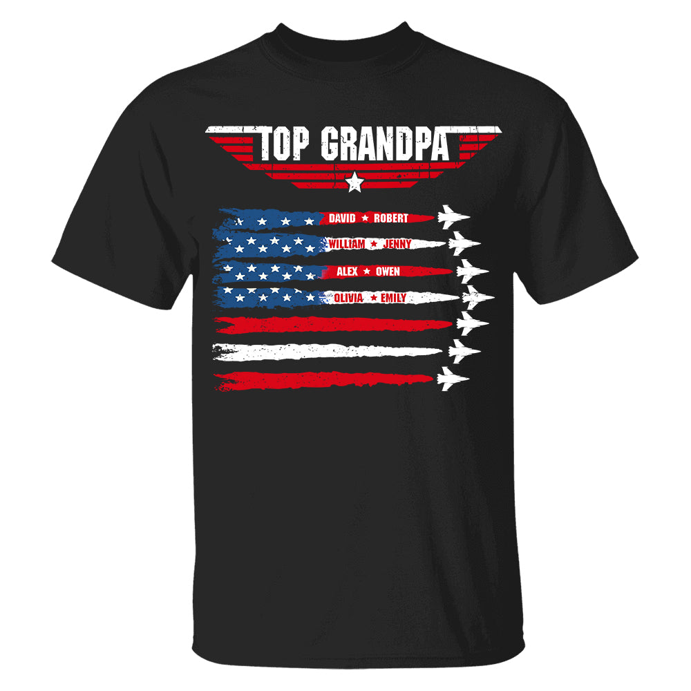 Personalized Top Grandpa, Dad T-shirt, 4th of July Shirt, Gift For Grandpa, Dad