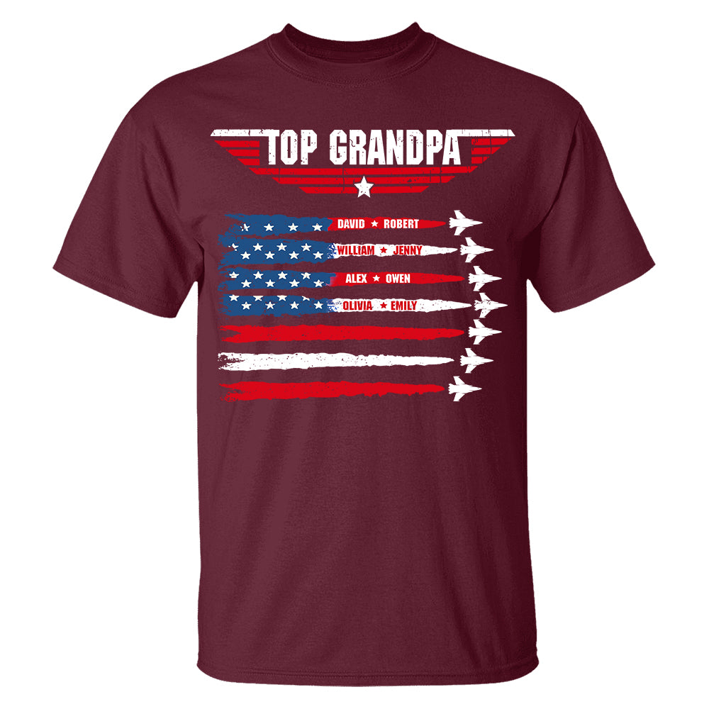 Personalized Top Grandpa, Dad T-shirt, 4th of July Shirt, Gift For Grandpa, Dad