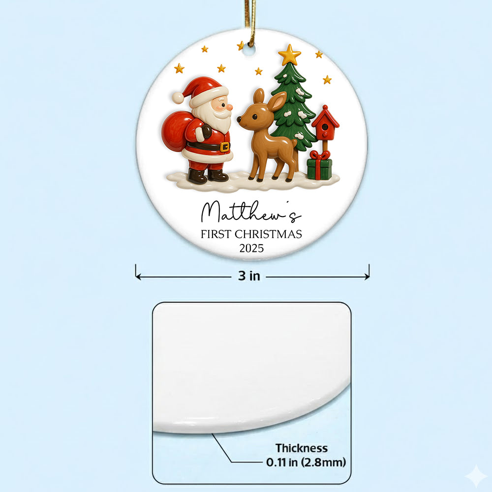 Babys First Christmas Ornament, New Baby Gift, Custom Ornament Keepsake, Personalized Ornament for Baby Girls First Christmas