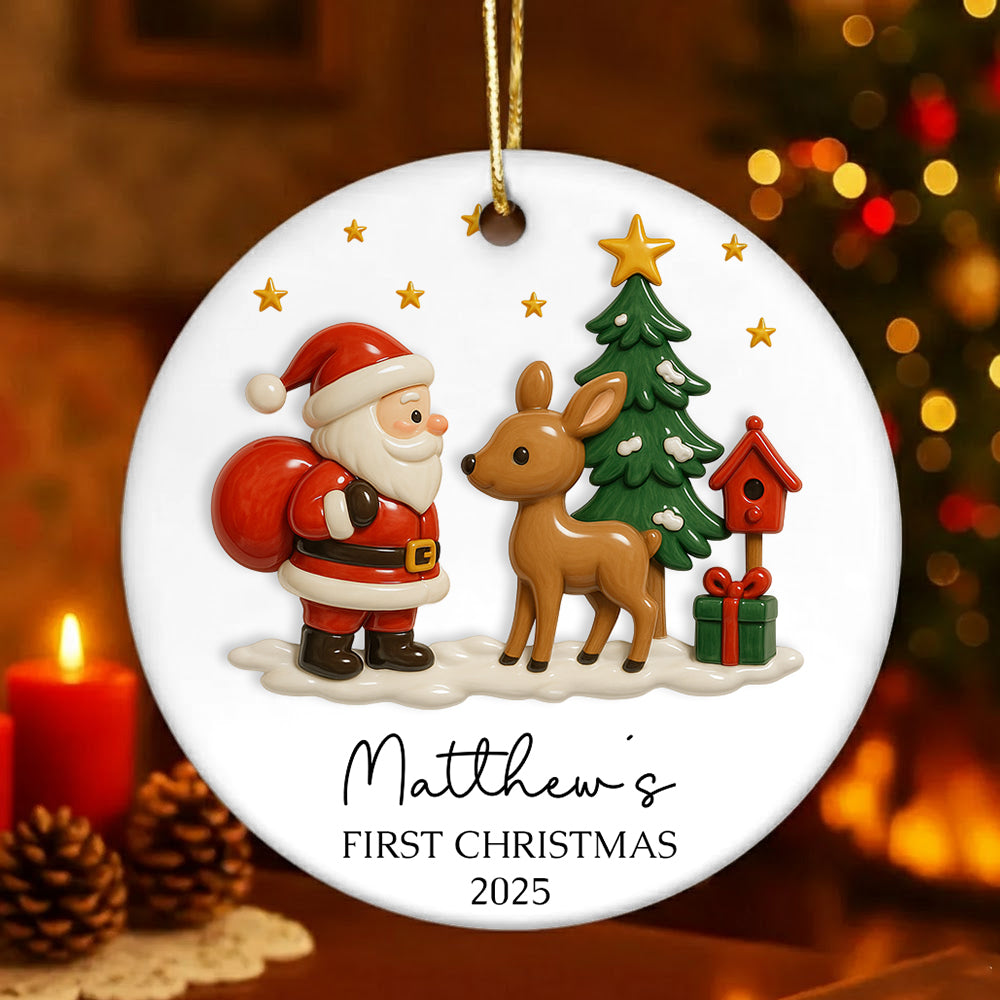 Babys First Christmas Ornament, New Baby Gift, Custom Ornament Keepsake, Personalized Ornament for Baby Girls First Christmas