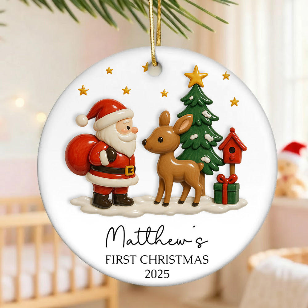 Babys First Christmas Ornament, New Baby Gift, Custom Ornament Keepsake, Personalized Ornament for Baby Girls First Christmas