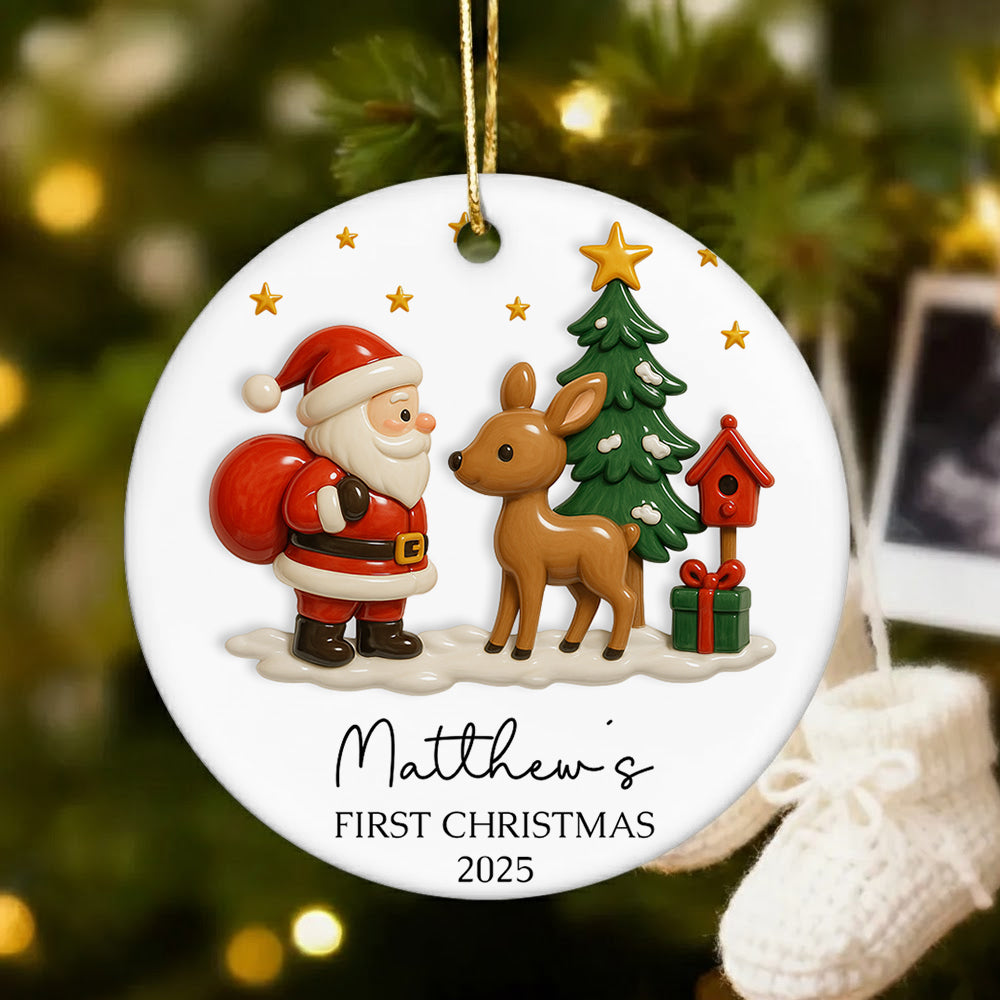 Babys First Christmas Ornament, New Baby Gift, Custom Ornament Keepsake, Personalized Ornament for Baby Girls First Christmas