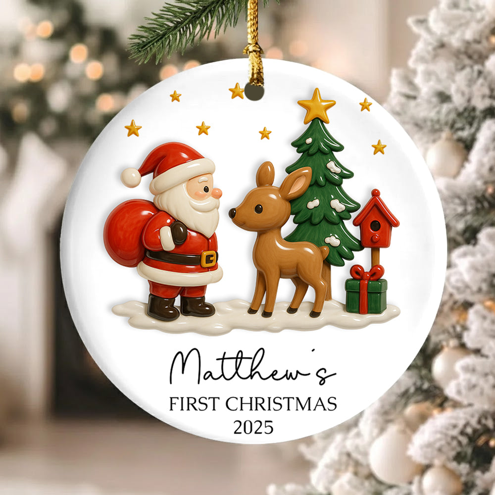 Babys First Christmas Ornament, New Baby Gift, Custom Ornament Keepsake, Personalized Ornament for Baby Girls First Christmas