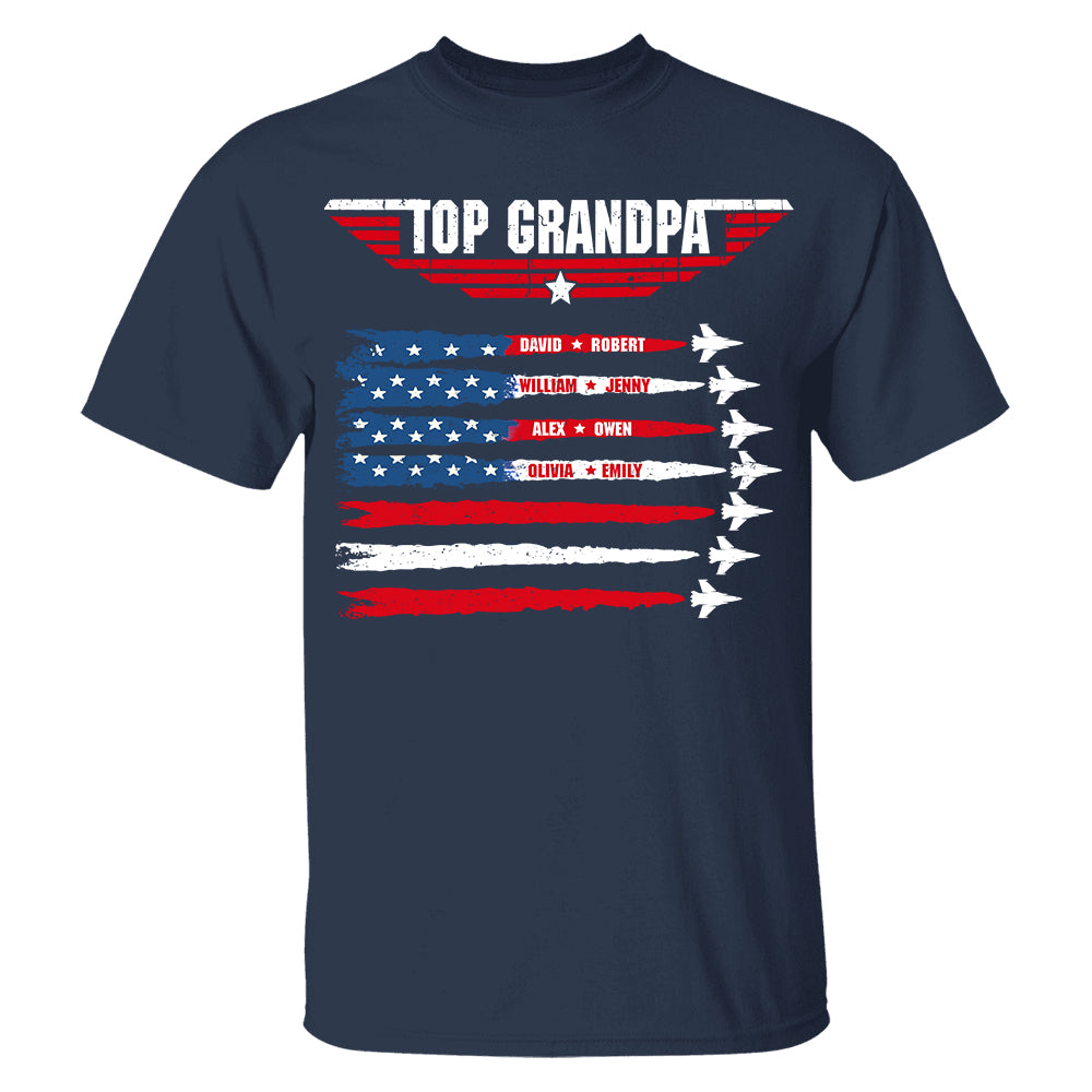Personalized Top Grandpa, Dad T-shirt, 4th of July Shirt, Gift For Grandpa, Dad
