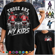 Personalized  Ice Hockey Mom Shirt, Custom Those Are My Boys T-Shirt, Team Name & Player Number Tee, Ice Hockey Mom Gift Na02 Hv01