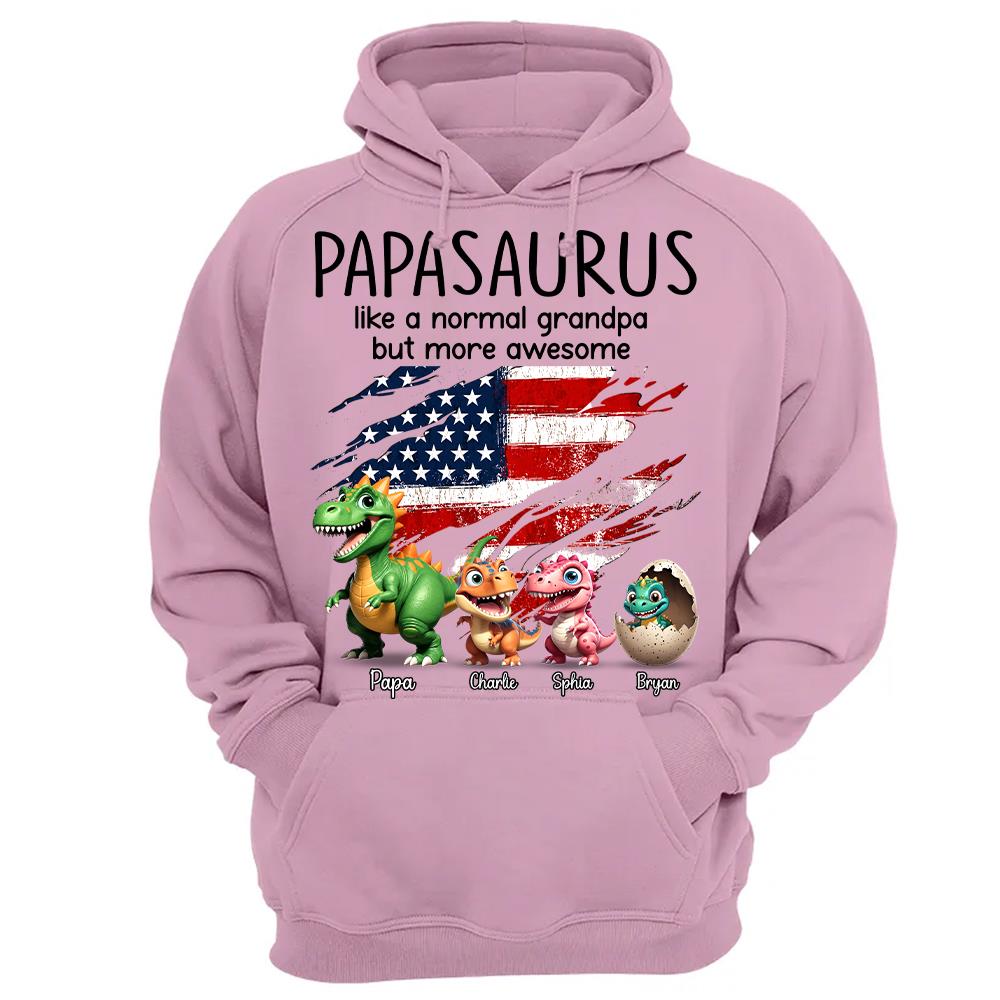 Custom Papasaurus And Kids  Dinosaurs Shirt, Father's Day Gift For Dad Grandpa L0411 Hv01