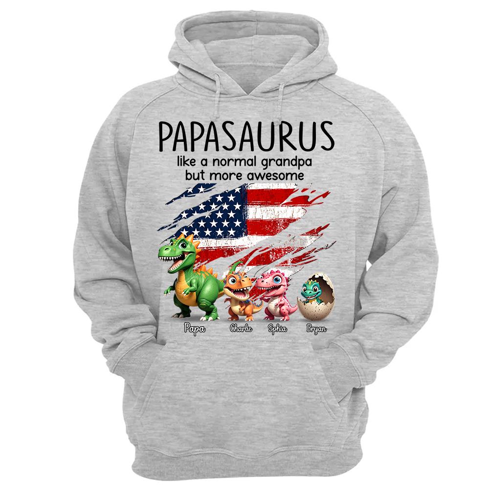Custom Papasaurus And Kids  Dinosaurs Shirt, Father's Day Gift For Dad Grandpa L0411 Hv01