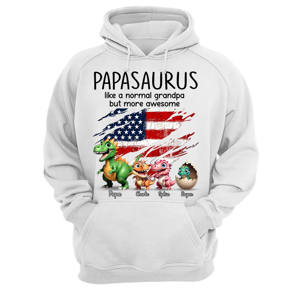Custom Papasaurus And Kids  Dinosaurs Shirt, Father's Day Gift For Dad Grandpa L0411 Hv01