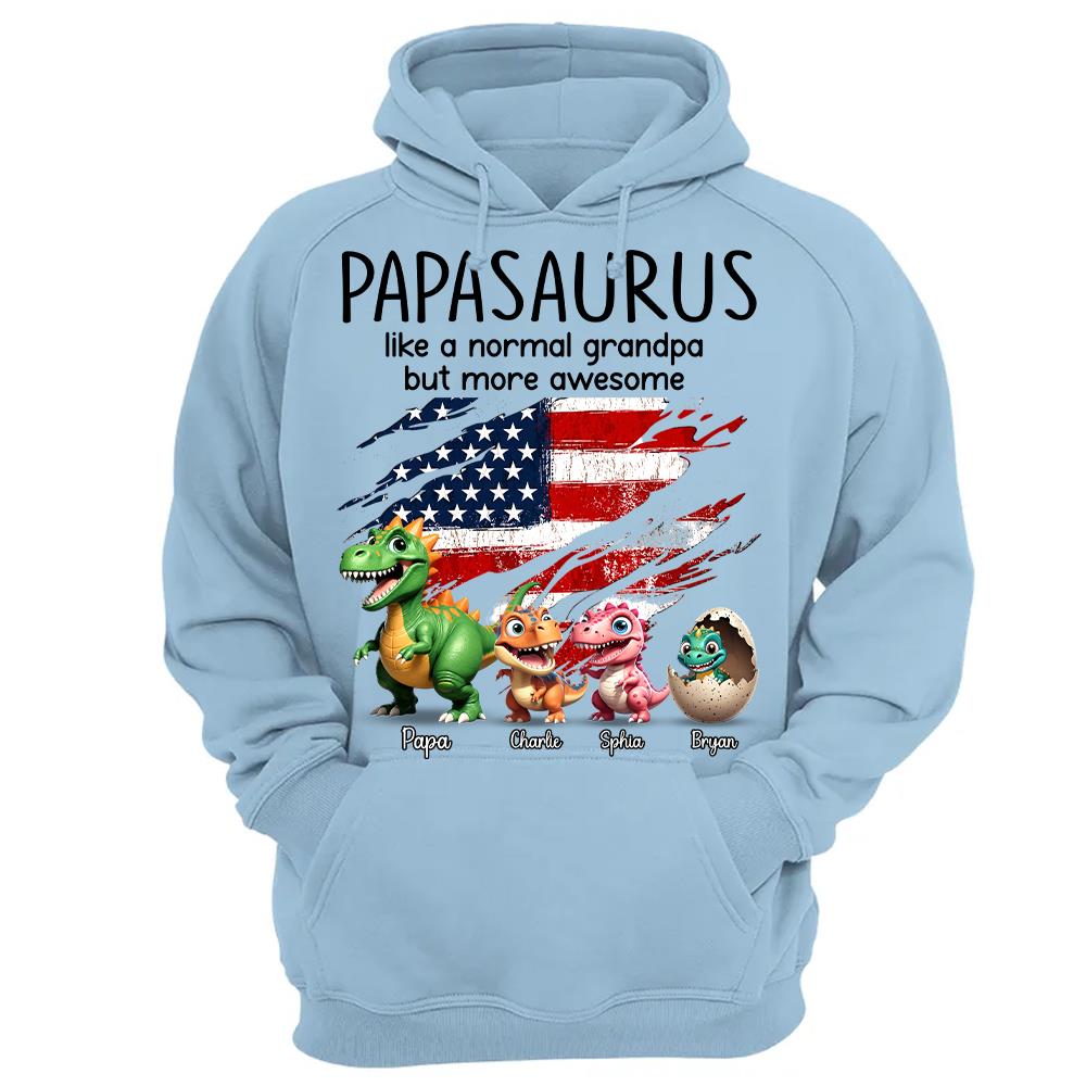 Custom Papasaurus And Kids  Dinosaurs Shirt, Father's Day Gift For Dad Grandpa L0411 Hv01