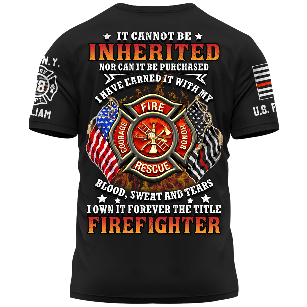Personalized All Over Print Firefighter Shirt Gifts For Fireman Retired Fireman K1702