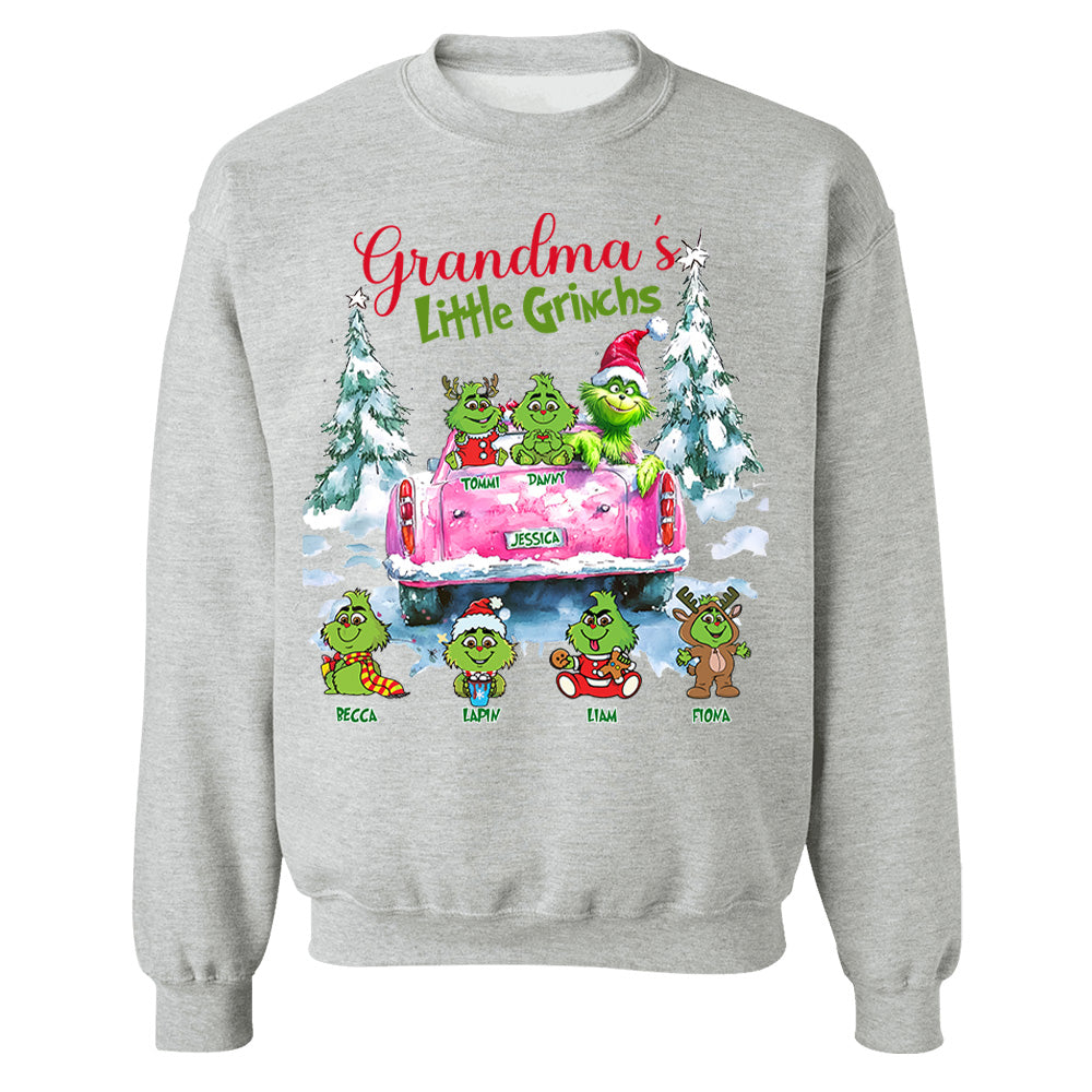 Personalized Grandma's Little Grandkids Christmas Shirt Tu20