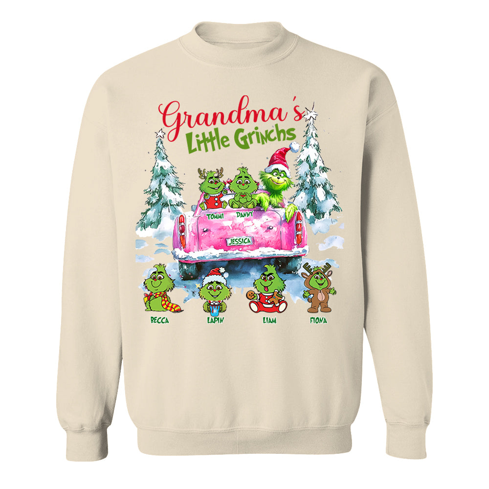 Personalized Grandma's Little Grandkids Christmas Shirt Tu20
