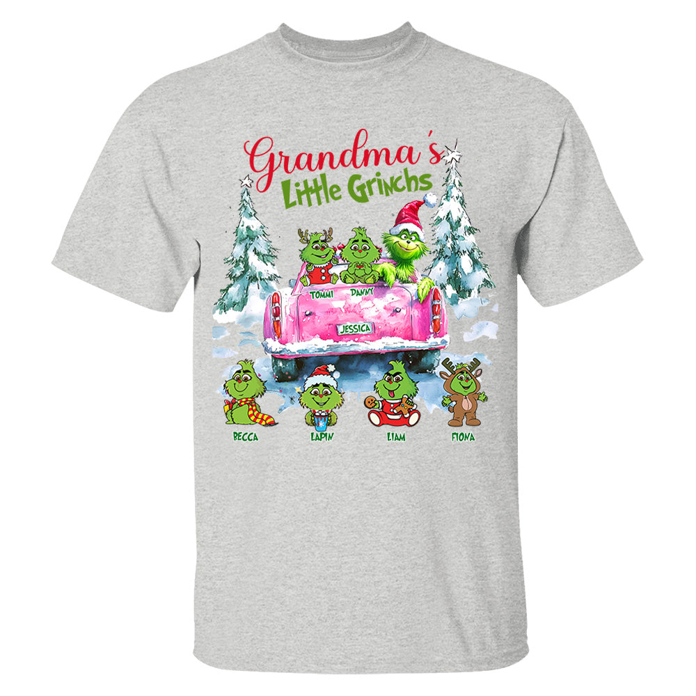 Personalized Grandma's Little Grandkids Christmas Shirt Tu20