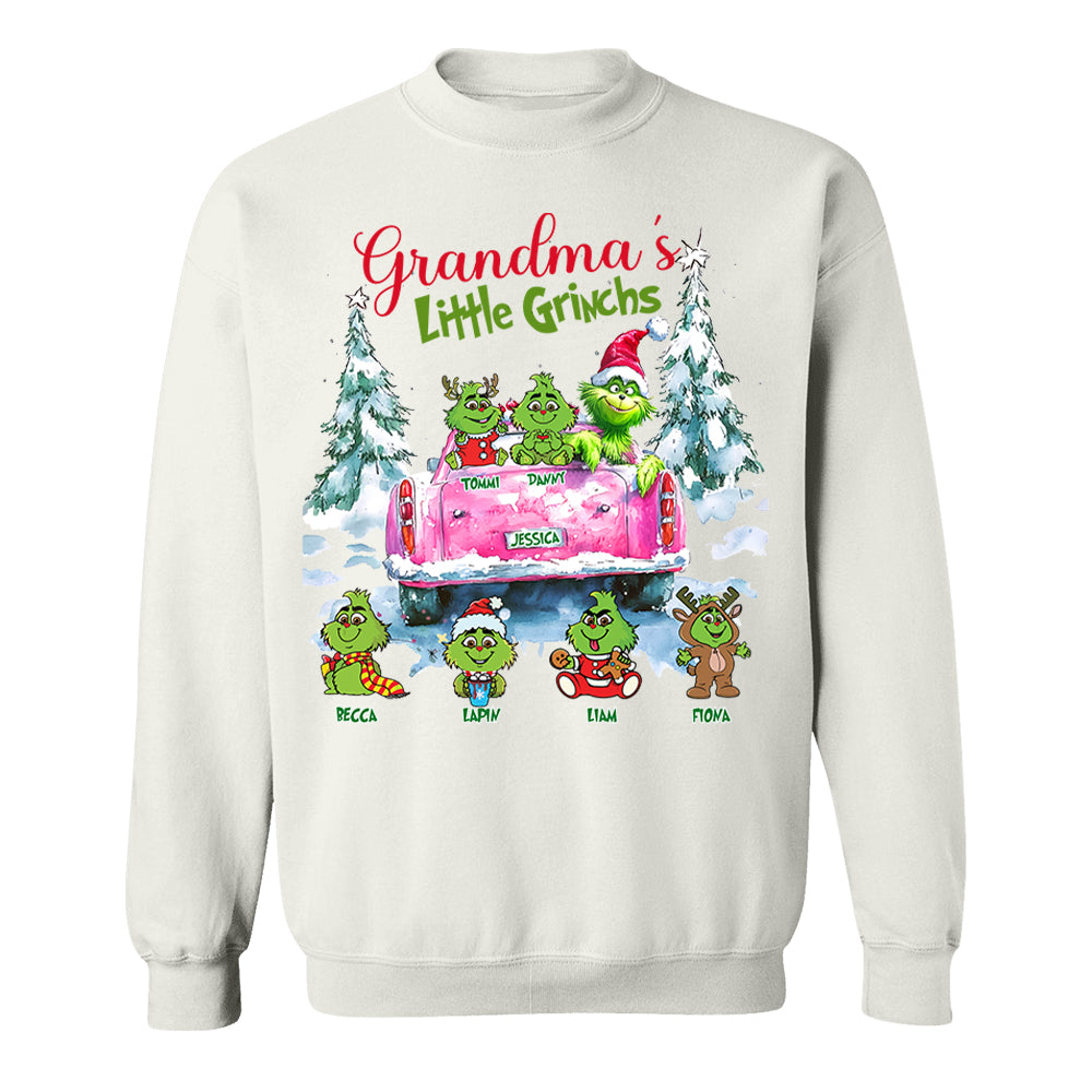 Personalized Grandma's Little Grandkids Christmas Shirt Tu20