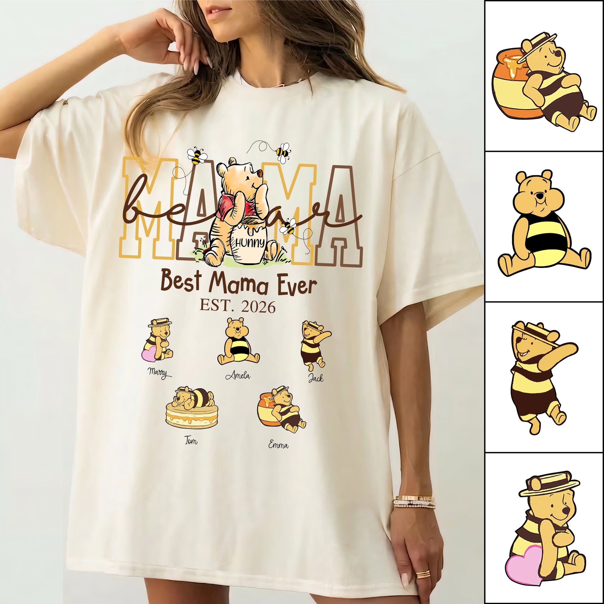 Mama Bear, Best Mama Ever, Personalized Mama Bear Grandma Bear Est Shirt Sweatshirt, Gift For Mom Grandma Gift For Mother's Day