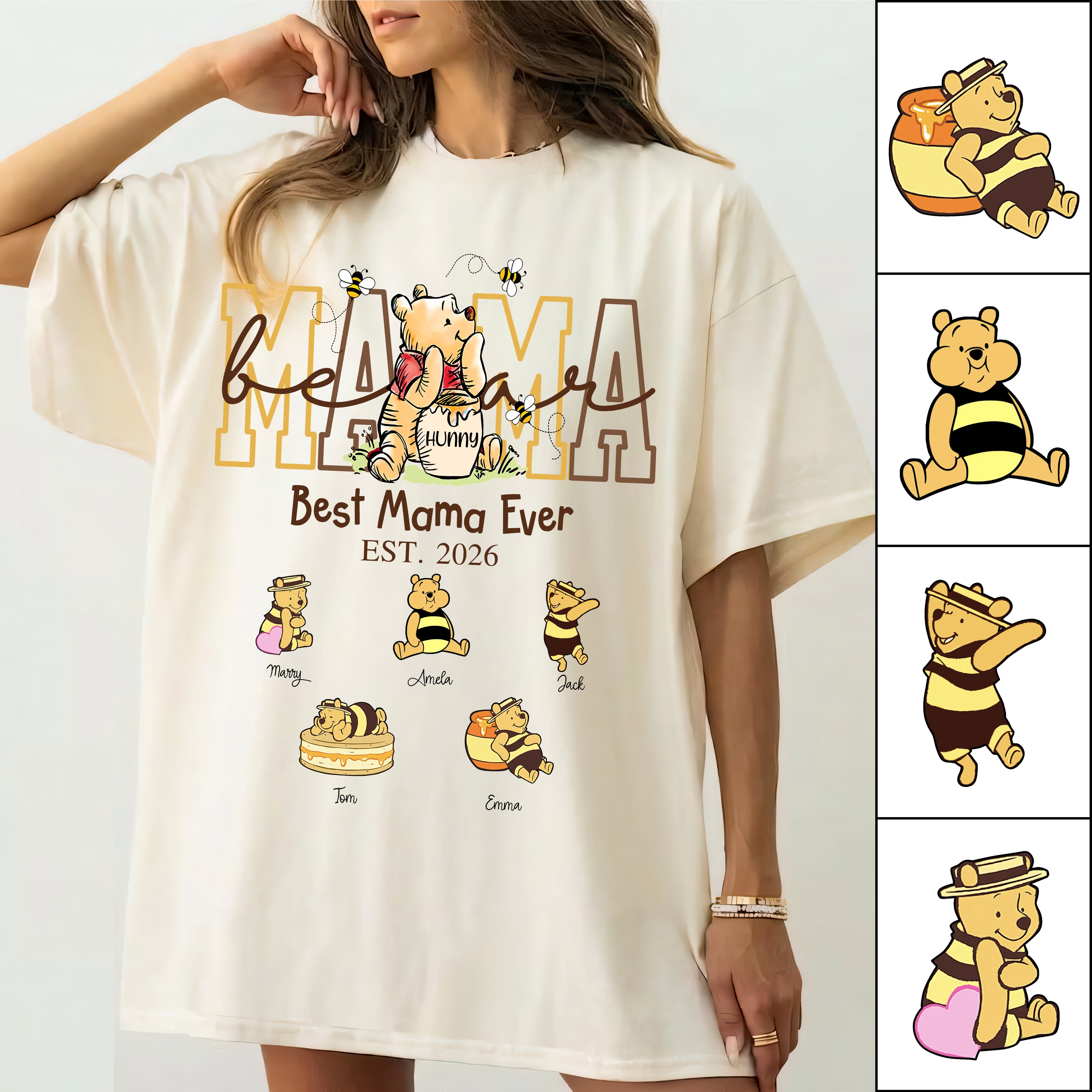 Mama Bear, Best Mama Ever, Personalized Mama Bear Grandma Bear Est Shirt Sweatshirt, Gift For Mom Grandma Gift For Mother's Day