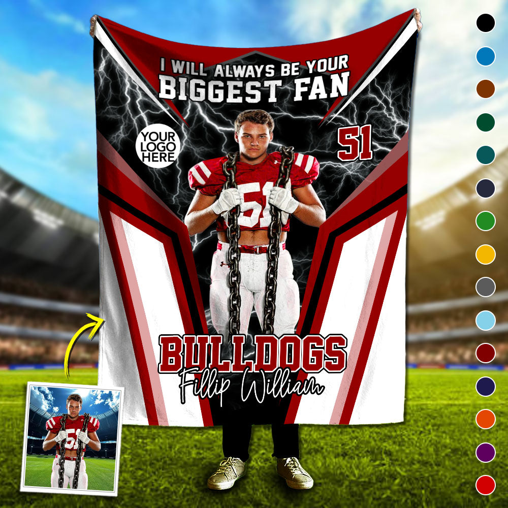 I Will Always Be Your Biggest Fan Personalized Football Blanket For Football Mom Grandma Sport Family A2110 Pt99