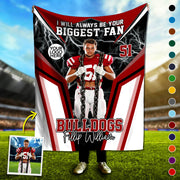 I Will Always Be Your Biggest Fan Personalized Football Blanket For Football Mom Grandma Sport Family A2110 Pt99