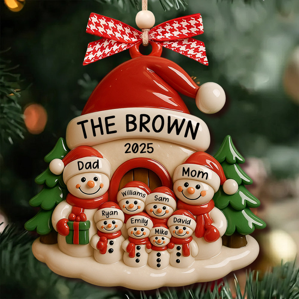 Personalized Snowman Ornament, Acrylic Family Christmas Tree Decor, Holiday Keepsake, Christmas Decor, Xmas Gift Li29