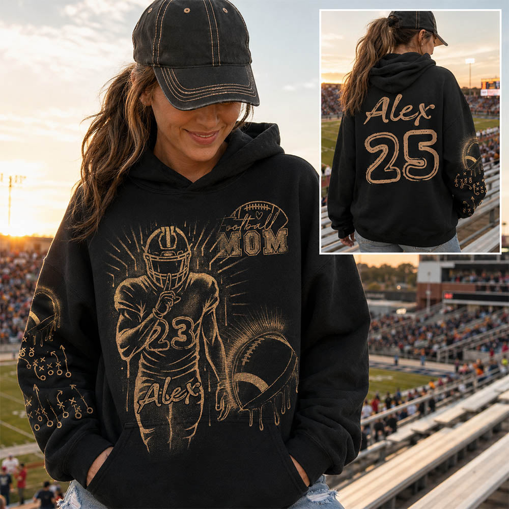 Personalized Bleach Style Football Shirt For Football Mom