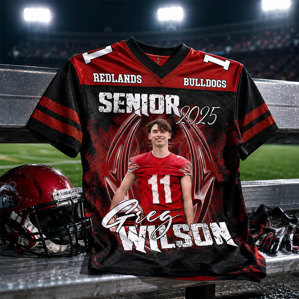 Custom Photo Football Jersey Shirt For Football Family Game Day Shirt H2511