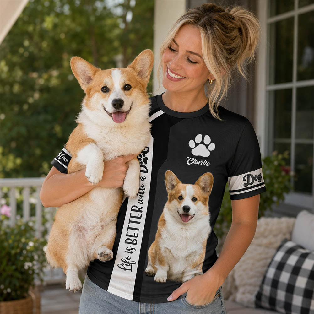 Life Is Better With A Dog, Welsh Corgi, Personalized Dog Mom Dog Dad Shirt, Gift For Dog Lover T1807
