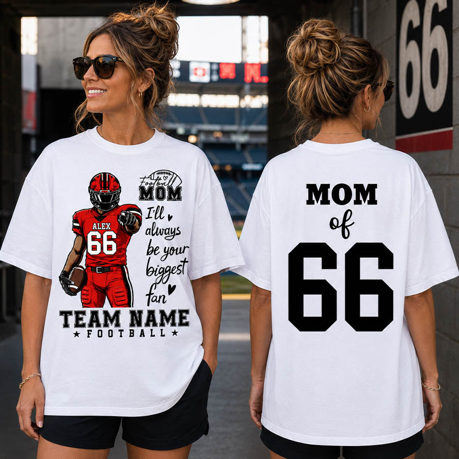 Personalized American Football Mom Shirt - Football GameDay Custom Shirt For Mom, Dad, Family